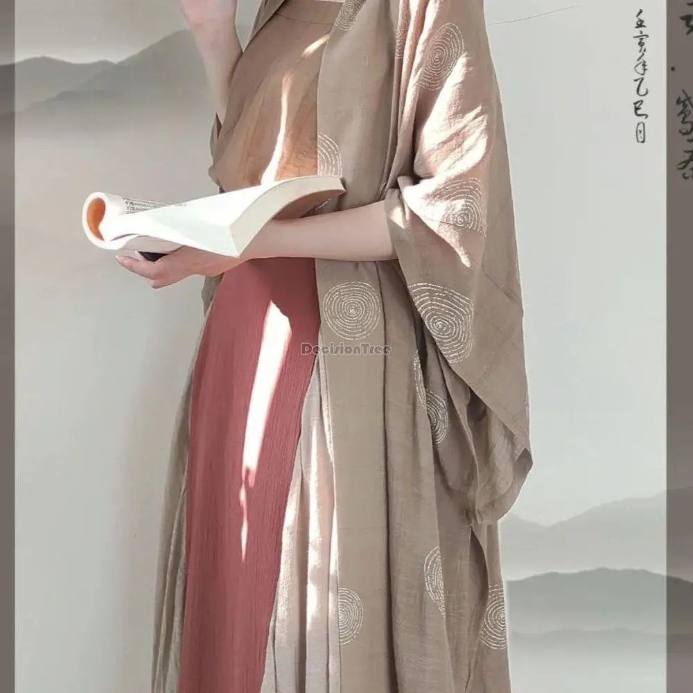 2025 summer new hanfu chinese ancient song dynasty women clothes daily loose casual improved three pieces elegant hanfu set s369