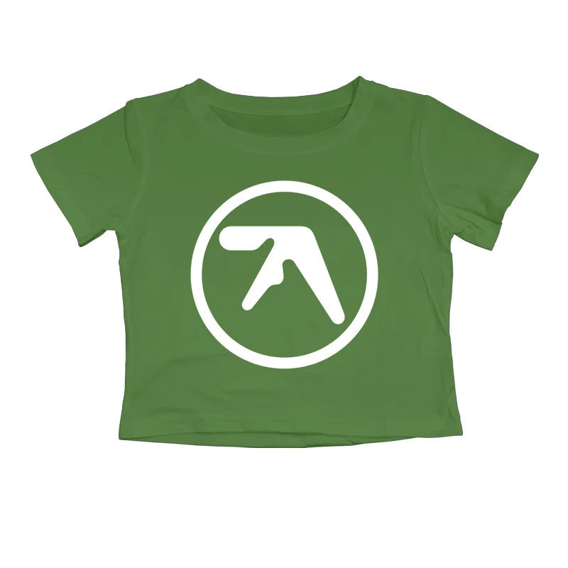 Punk Aphex Twin Print T-Shirt Crop Top Y2k