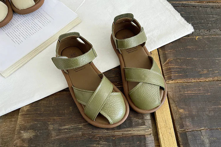 Careaymade-Genuine leather soft surfaces comfortable sandals,original big women's shoes,summer hollowed out women beach shoes
