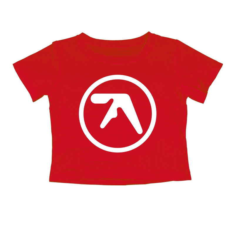 Punk Aphex Twin Print T-Shirt Crop Top Y2k