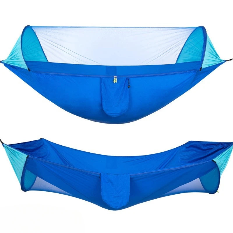 Camping Hammocks Mosquito Net Pop-Up Light Portable Outdoor Parachute Hammocks Swing Sleeping Hammock Camping Stuff Hanging Beds