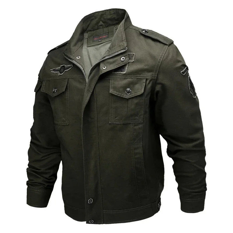 Retro Bomber Jacket Embroidery Airplane Pilot