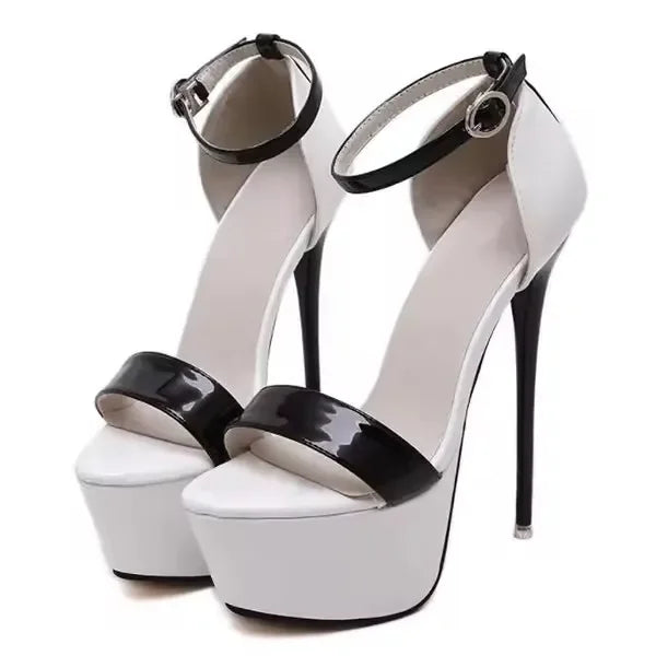 Aneikeh Big Shoe Size 41 42 43 44 45 46 High Heels Sandals Summer Sexy Open Toe Party Dress 16CM Platform Gladiator Women Pumps