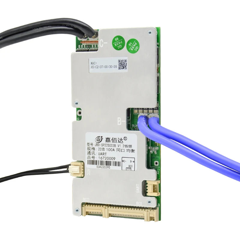 JBD Smart LiFePO4 BMS 6S 8S 12S 13S 14S 16S 20S 21S With Bluilt-in Bluetooth 40A 80A 100A Balance Board Uart Function For E-bike