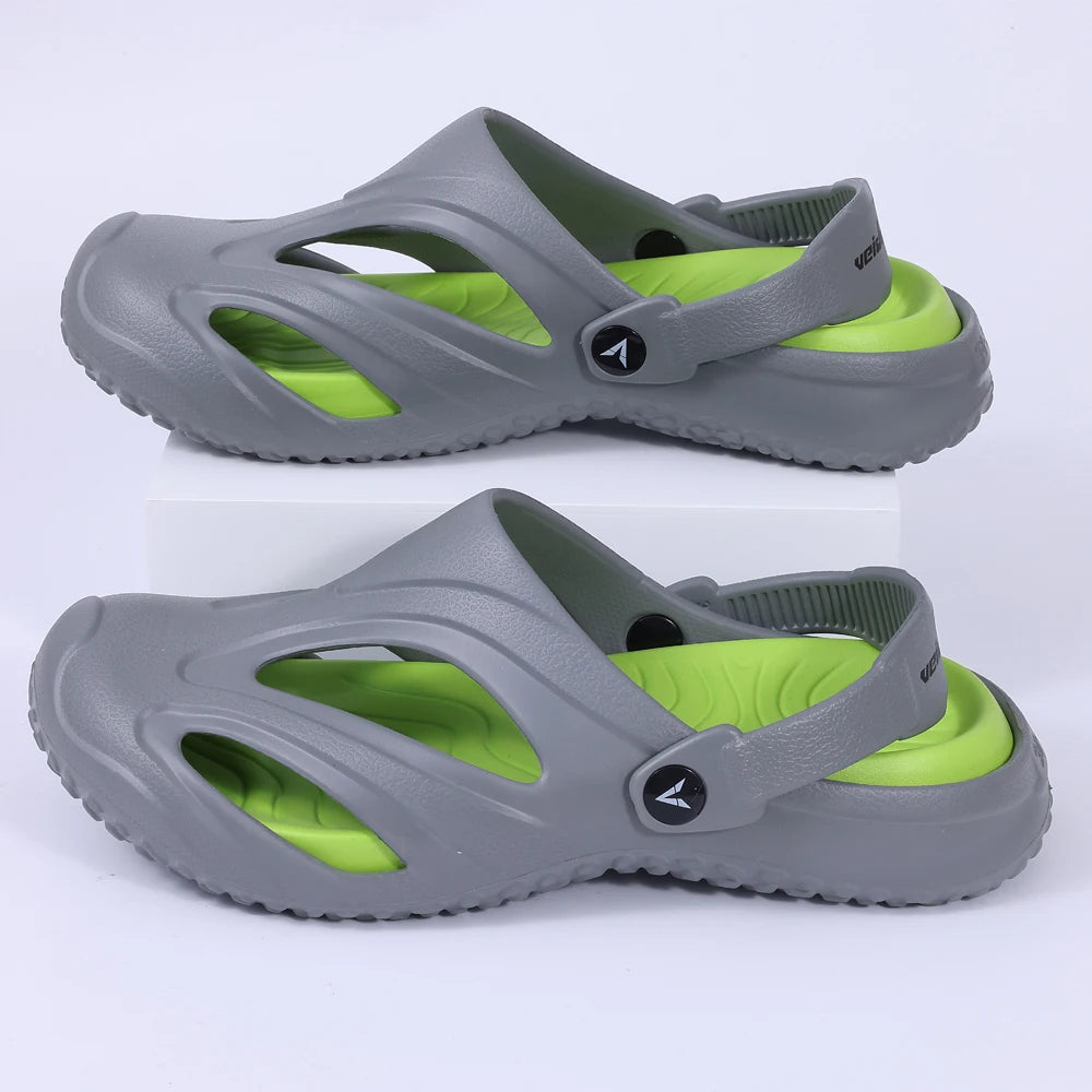 Litfun Men Clogs Slippers Outside Beach Slides EVA Light Soft Sandals Flat Shoes Fashion Casual Garden Shoes With Arch Support