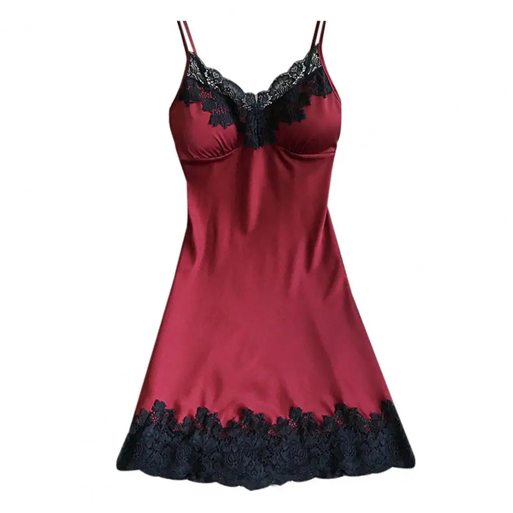Summer Night Dress Women Sleepwear Nightwear Pure Color Lace Nightdress for Women Sleeping Nightgown Pajamas пижама женская