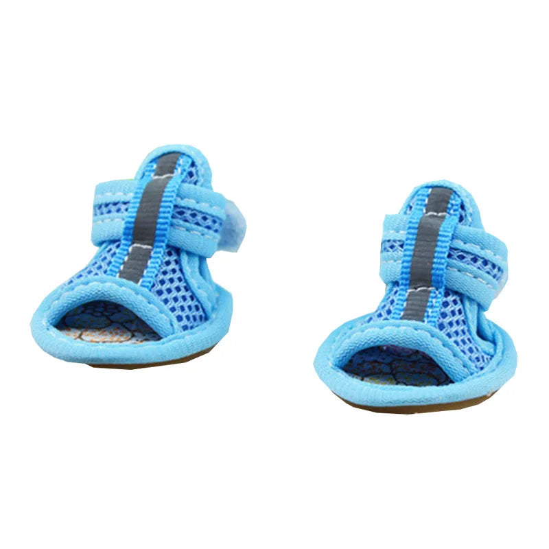 4PCS/set Pink Non-slip Summer Dog Shoes Breathable Sandals for Small Dogs Pet Dog Socks Sneakers for Dogs Puppy Cat Shoes Boots
