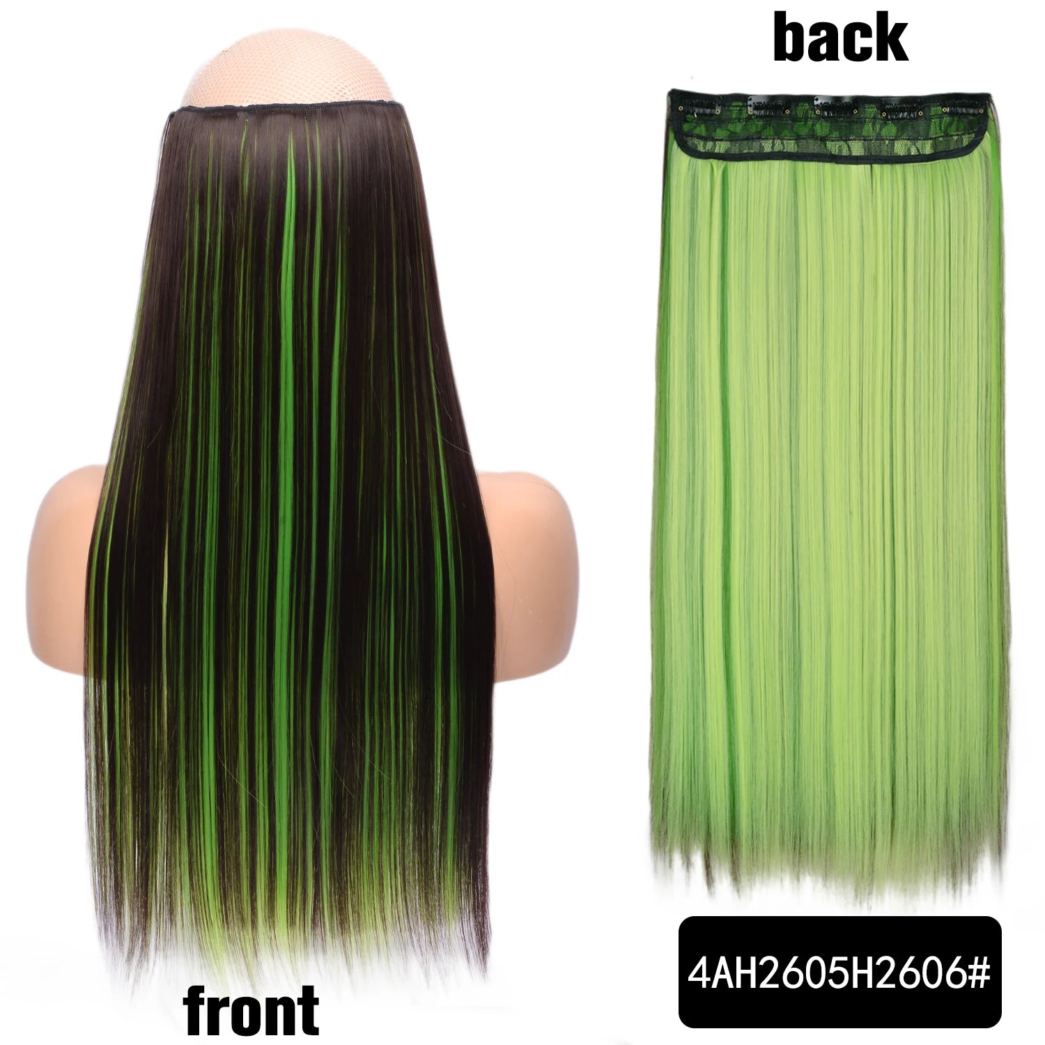 5 Clip-In Hair Extensions Long Straight One Piece Synthetic Heat-Resistant Fibre Hairpiece 22Inch Black Blonde Natural Hairstyle