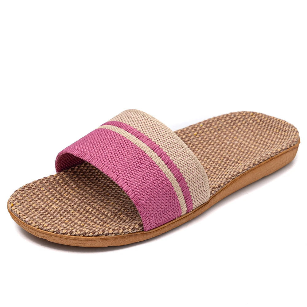BAIRUILUN Summer Mens Slippers Shoes For Men EVA Flat Sandals Linen Lightweight Casual Slippers Women For Home Free Shipping