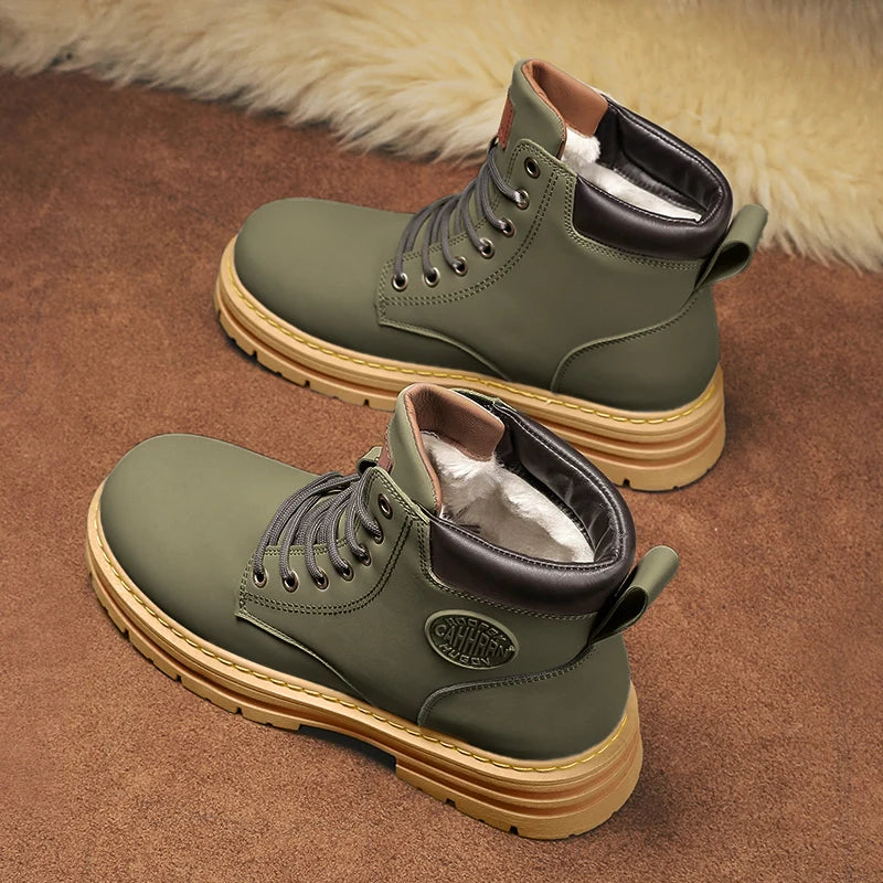 Men Shoes Winter Casual Shoes Lace Up Boots For Outdoor Shoes For Man