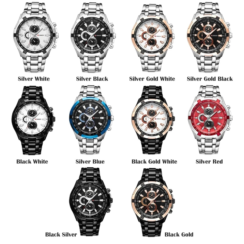 2022 CURREN Top Brand Quartz Watch Men Waterproof Sport Military Wristwatch Men Business Stainless Steel Male Clock Reloj Hombre