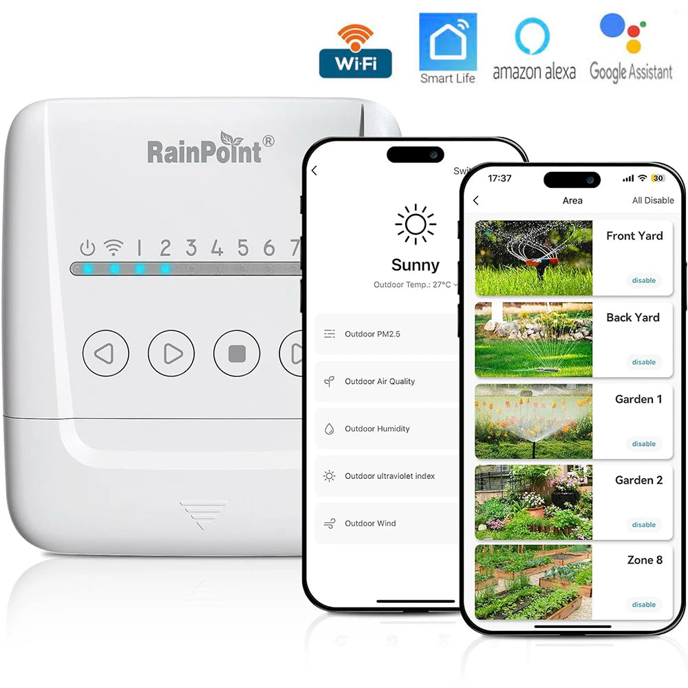 8 Zone Smart WiFi Sprinkler Controller