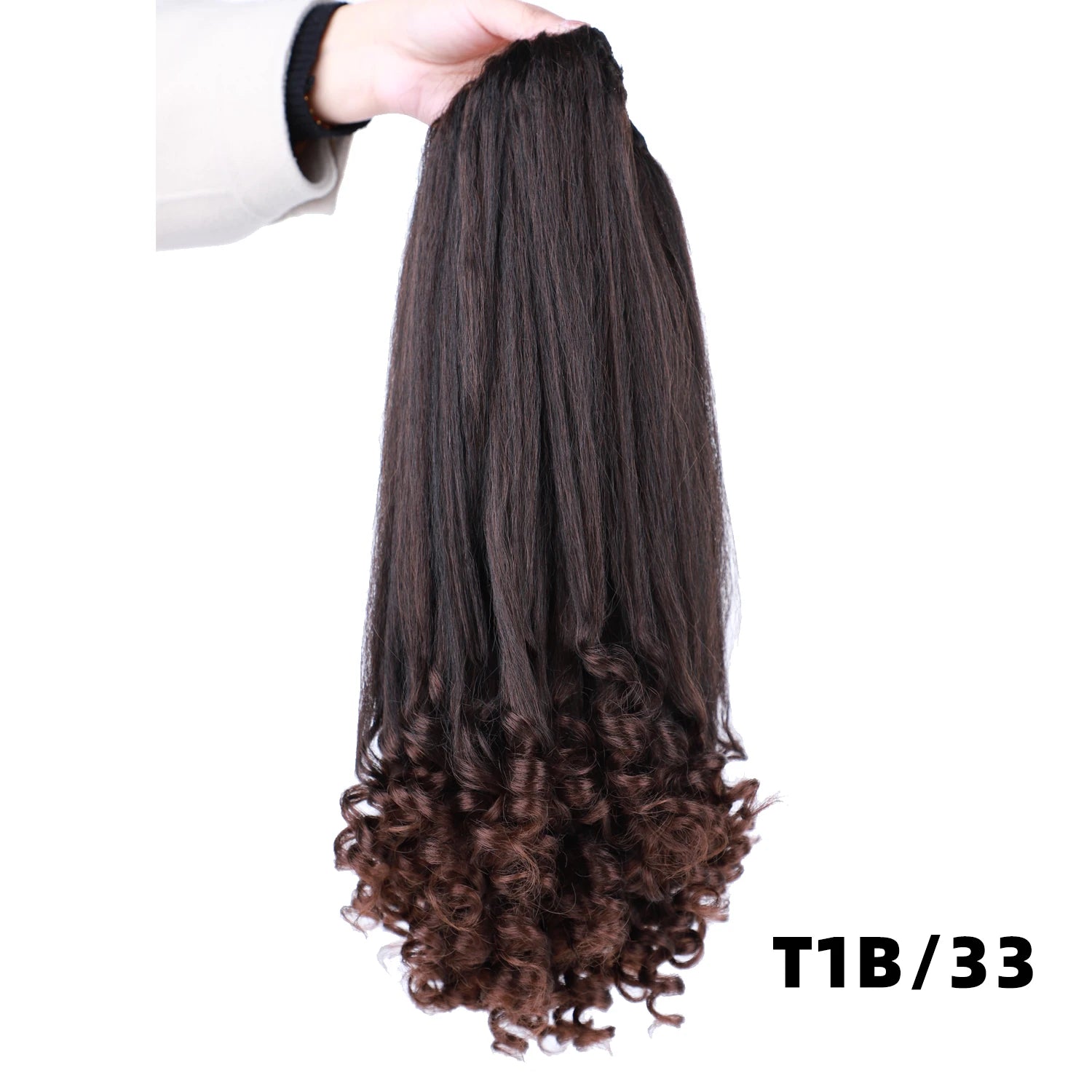 Lydia Tail Dancing Loose Curly Synthetic 20" Kinky Straight Hairpieces Two Plastic Comb Drawstring Ponytail Hair Extension Black