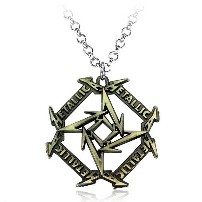 Retro Men's Necklace Trendy Classic Unisex Hip-hop Nightclubs Metal Music Movies Games Pendant Necklaces Punk Style Jewelry Gift