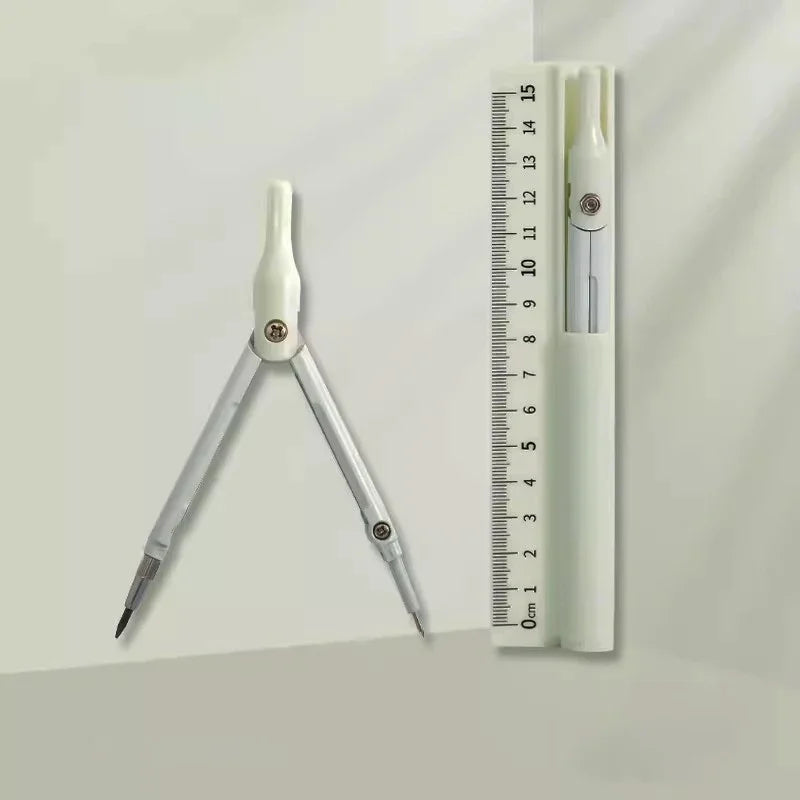 3 in 1 Compass Ruler with Pencil Multifunctional Drawing Compass Math Geometry Tools Korean Stationery Kawaii Drafting Supplies