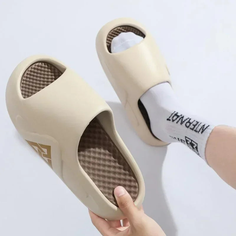 Men's Soft Air Cushion Casual Slippers EVA Extra-thick Sole Sandals Fashion Flip Flops Outdoor Shoes Summer Out Sandalias Hombre