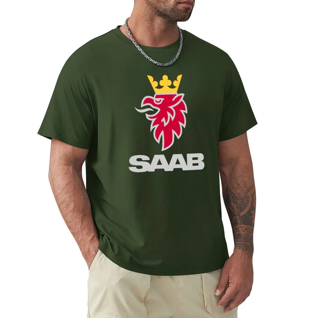 fashion mens t-shirt Saab logo products T-Shirt Short t-shirt cat shirts tops sweat shirts Short sleeve tee men graphic t shirts