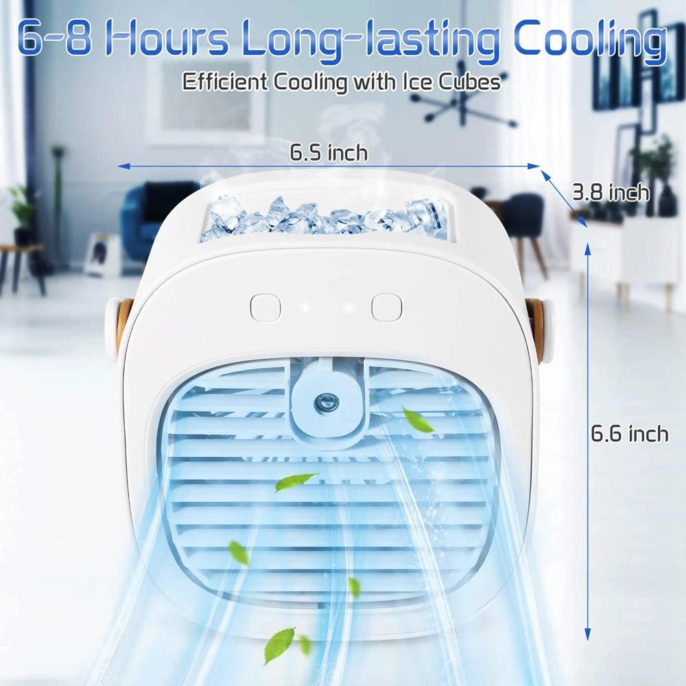 Portable Air Conditioner Rechargeable Mini Air Conditioners Personal Air Conditioning Cordless Air Cooler Fan For Room Camping