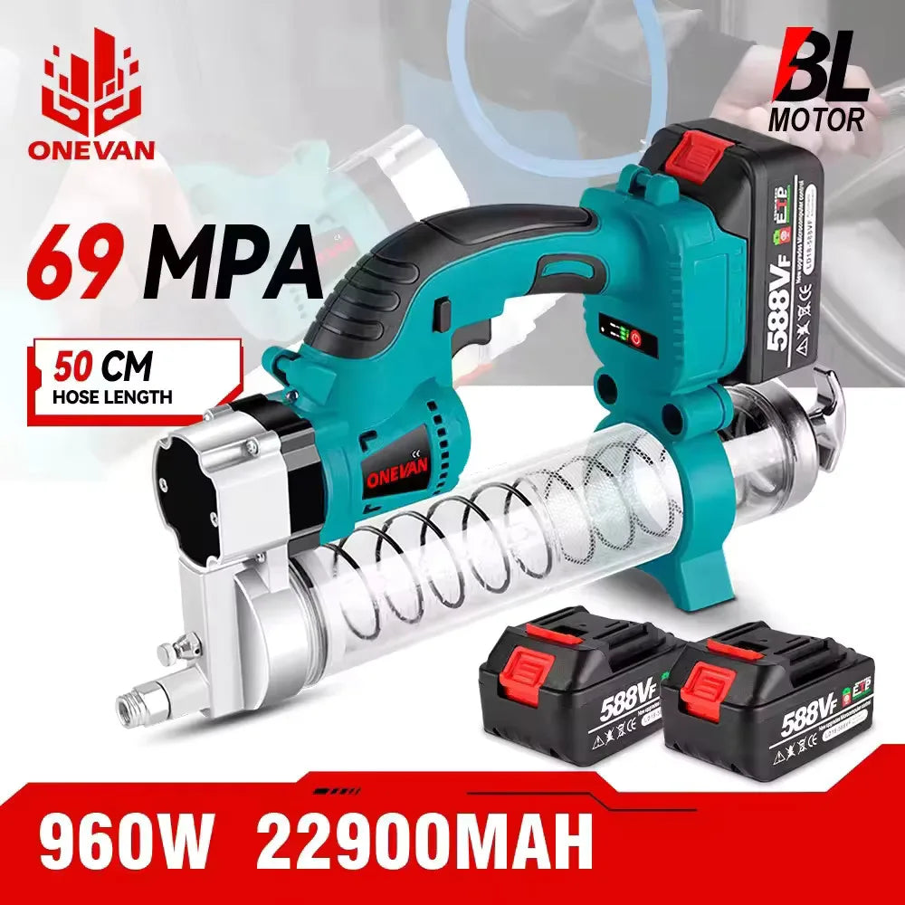 10000PSL 689Bar Cordless Electric Grease Gun High Pressure Car Lubricating Oil Car Maintenance Tool For Makita 18v Battery Pin