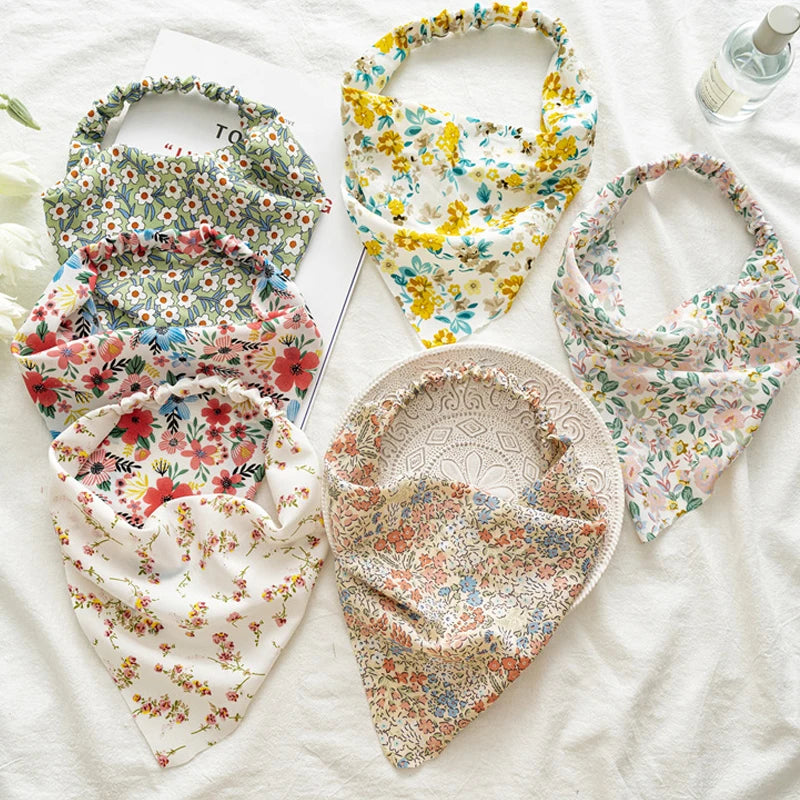 Floral Turban Triangle Hair Scarf Headband