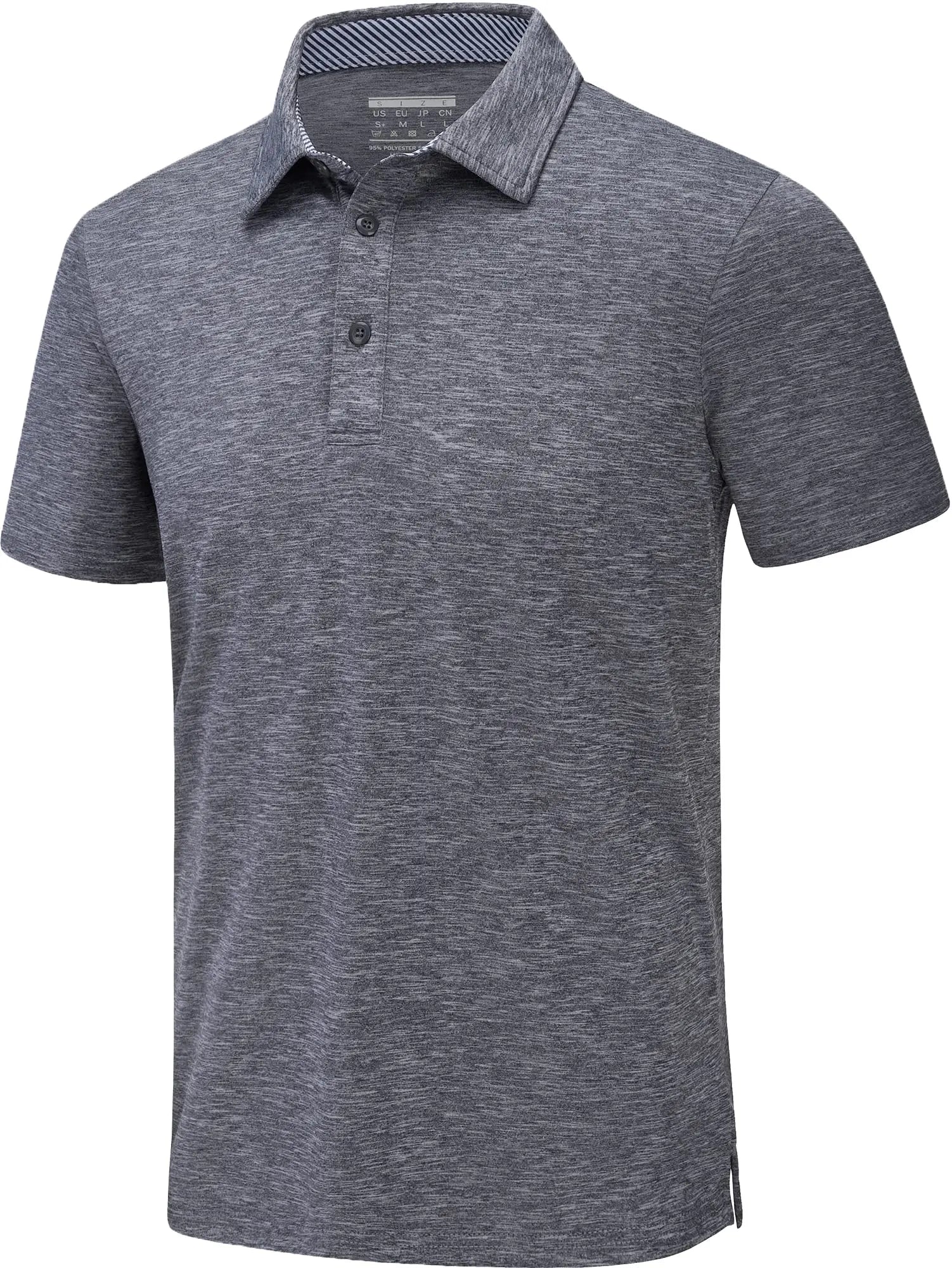 TACVASEN Summer Polo T-shirts Mens Casual Short Sleeve Shirts 3 Buttons Down Quick Dry Breathable Golf Fishing Pullover Workwear