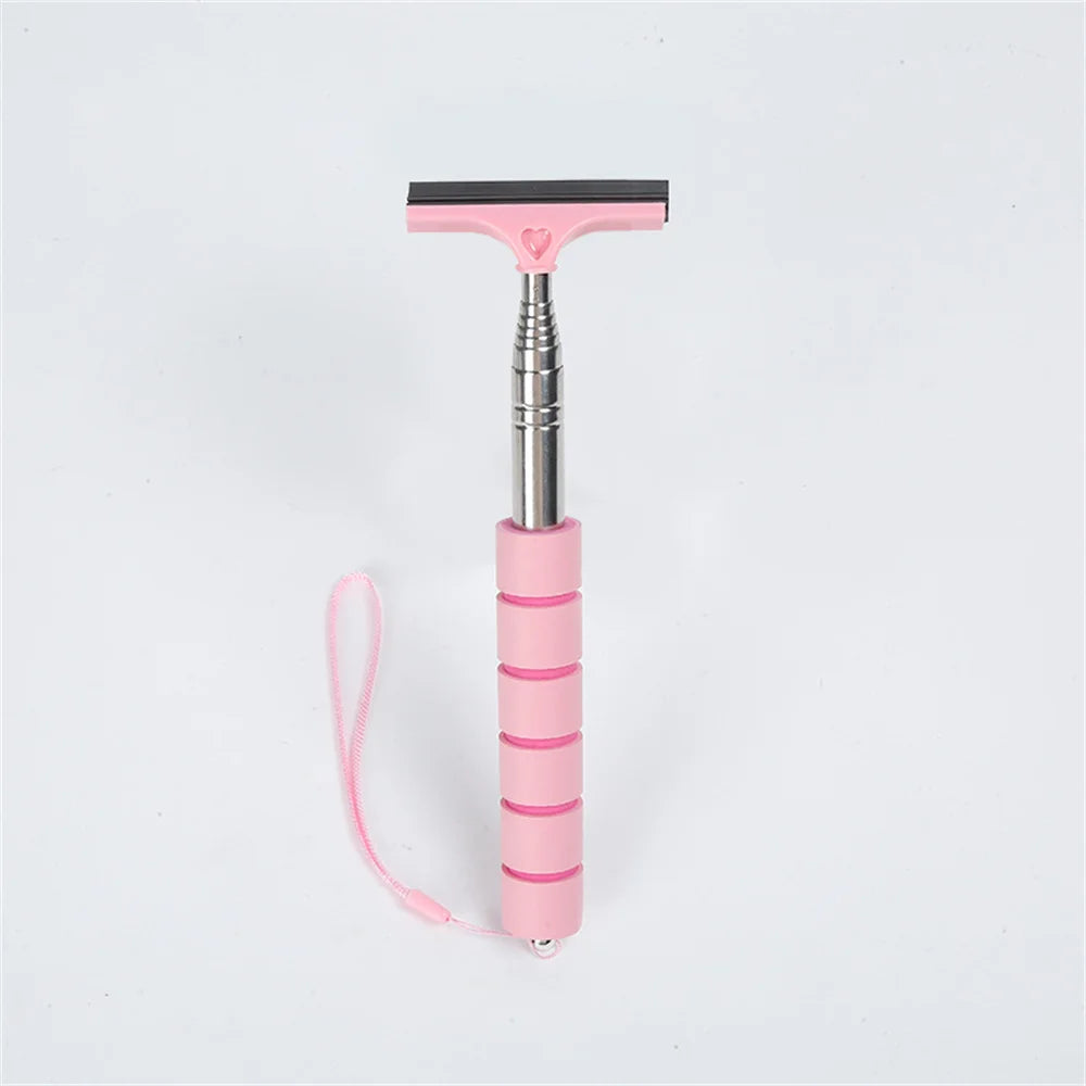 Car Rearview Mirror Wiper Stainless Steel Telescopic Retractable Layered Brush Head Auto Mirror Wash Clear for Auto Accessories