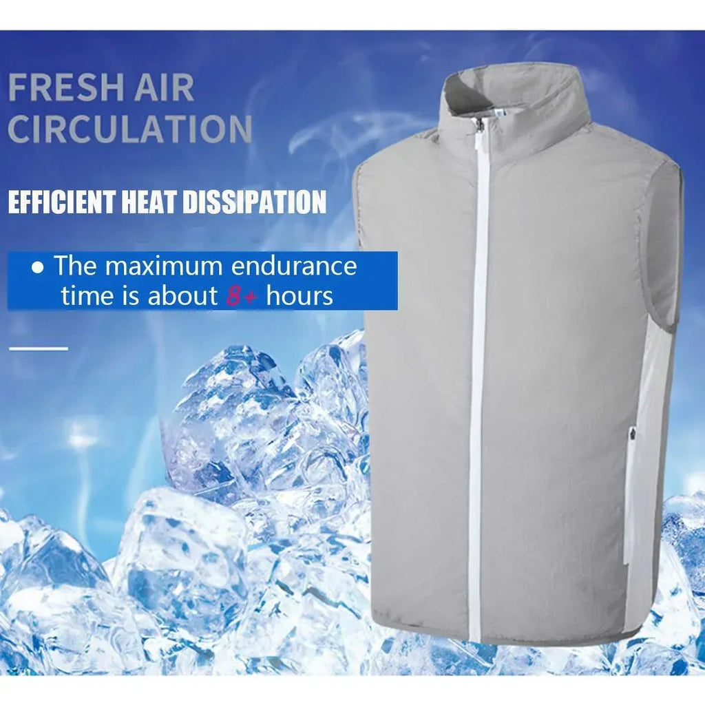 2024 Summer Fan Vest Men Cool and Cooling USB Cooling Outdoor Camping Air-conditioned Clothing Men Waterproof Sleeveless Jacket