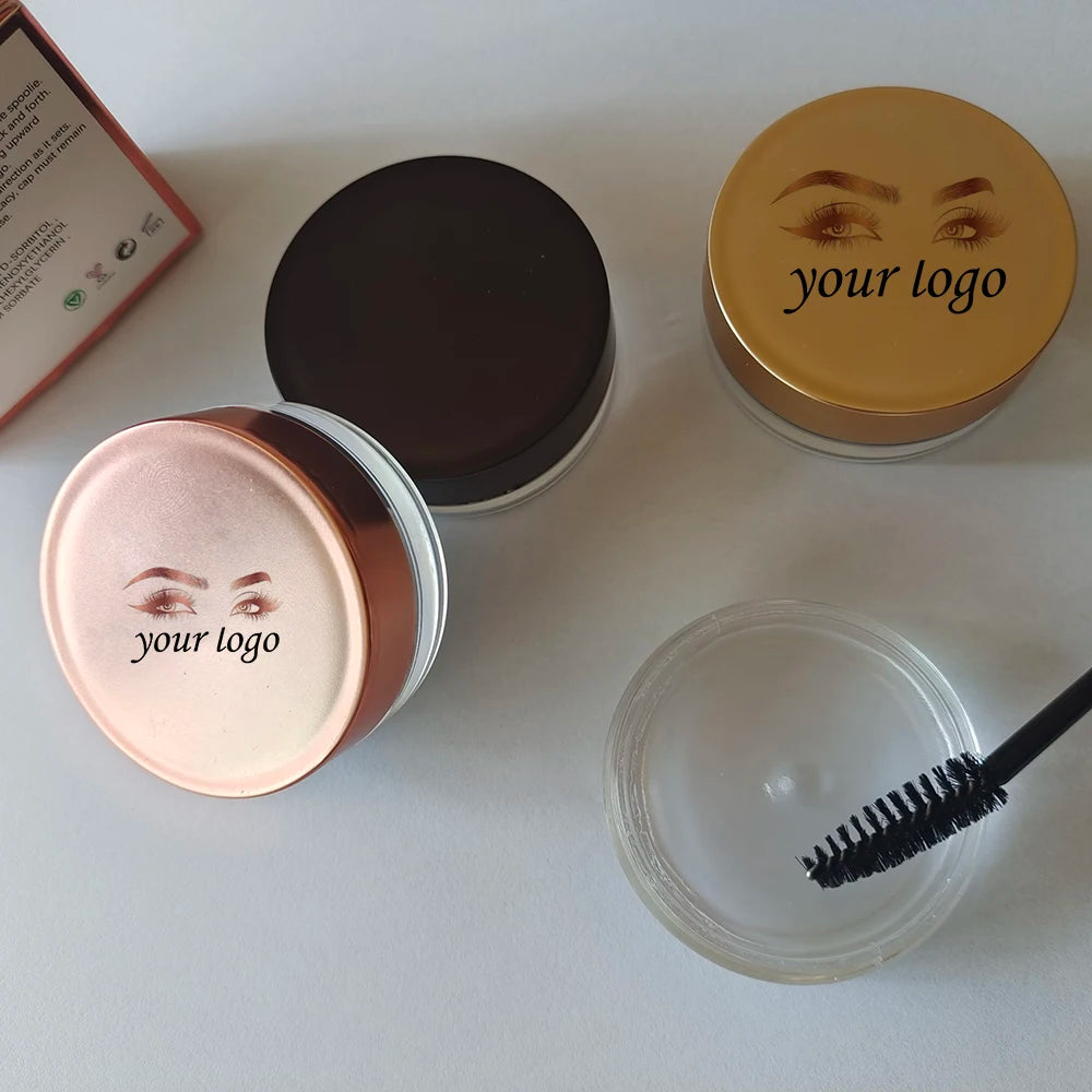 Custom Soft Shaping Eyebrow Soap Styling Gel Private Label with Brush Natural Waterpoof Brows Wax Bulk Eye Brow Makeup Tools