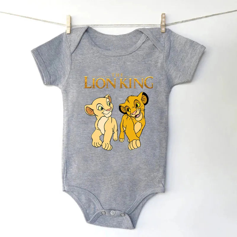 Baby Romper Cartoon The Lion King Kawaii Simba Fashion Toddler Clothes Cotton Short Sleeve Newborn Bodysuit Infant Jumpsuits