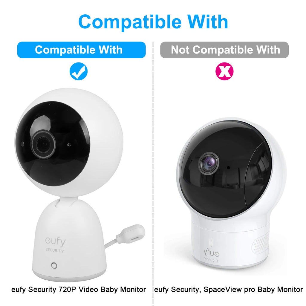 Flexible Twist Mount Bracket for eufy Security 720P Video Baby Monitor Camera,Attaches to Crib Cot Shelves or Furniture