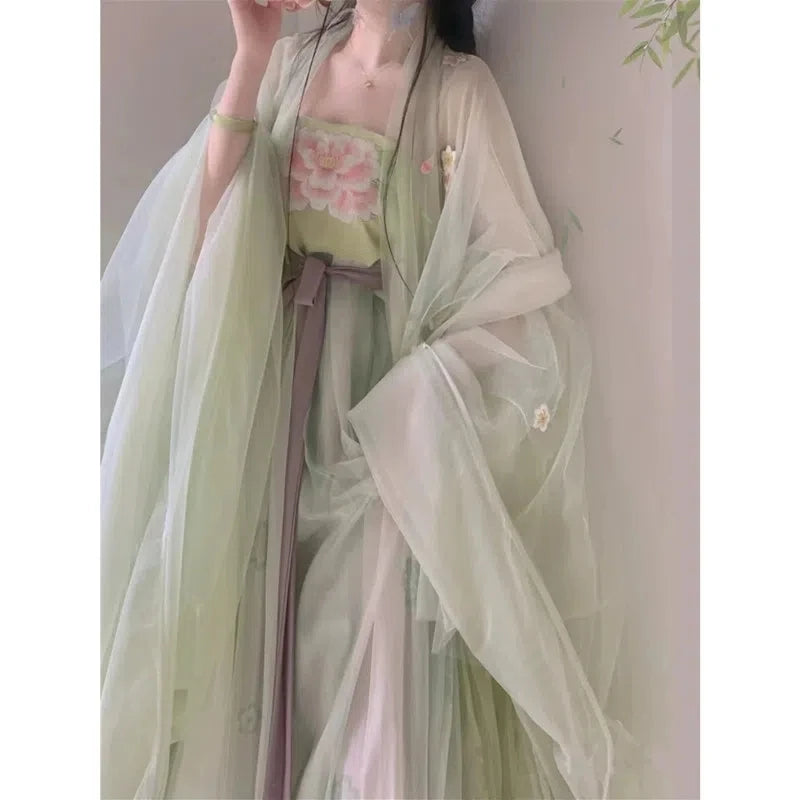 2023 New Hanfu China Ancient Traditional Hanfu Set Female Cosplay Costume Summer Big Sleeve Fairy Hanfu Loose Suit Chinese Dress