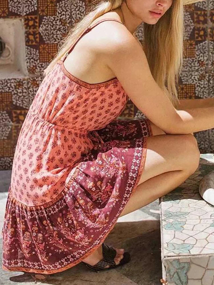 Fitshinling Button Down Vintage Summer Dress Dance Wear Slim Print Party Sundress Sexy Short Party Dresses Women Costume 2024