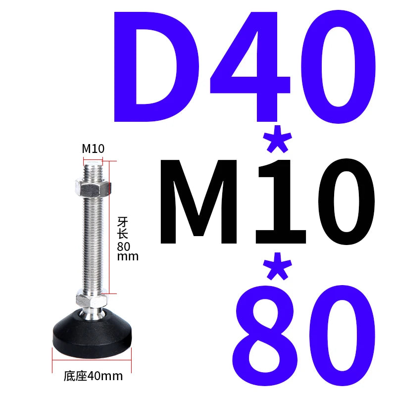 4pcs Adjustable Lathe Leg Thread Type Adjustable Levelling Feet Swivel Base Articulating Leveling legs Furniture Glide Pad