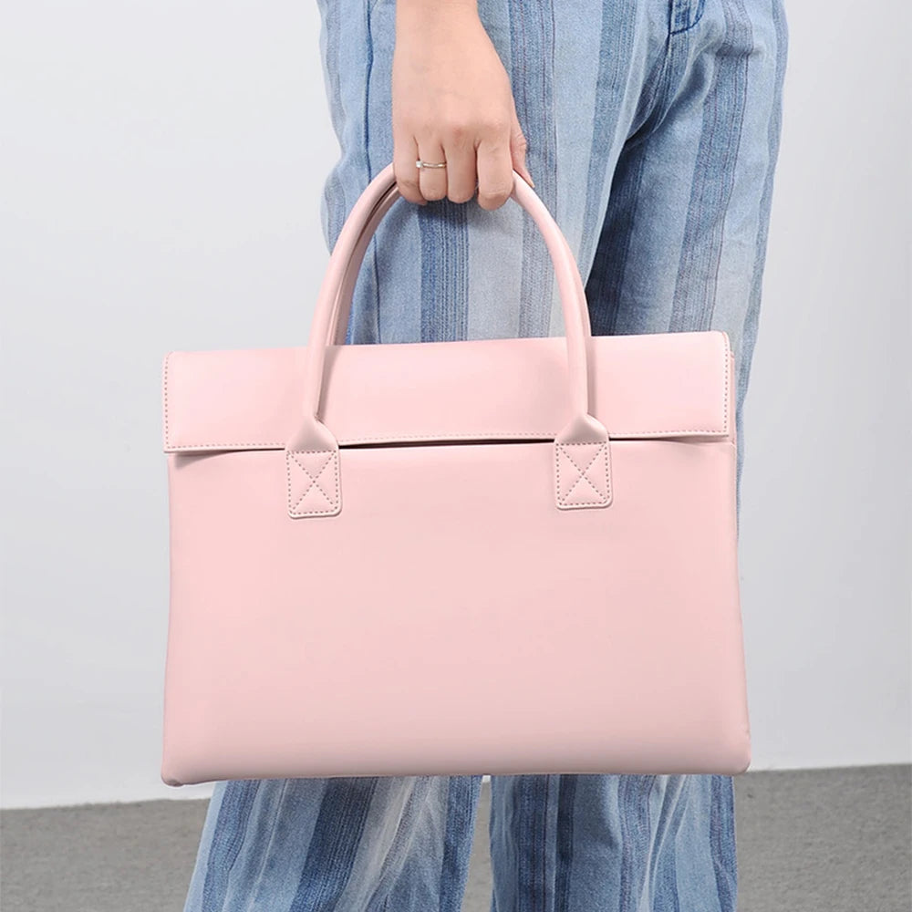 Custom Initials Laptop Bag – PU Leather Briefcase