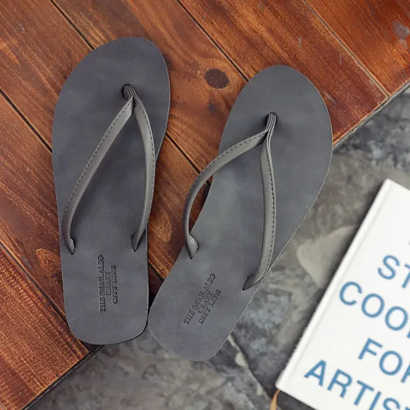 Fashion New Summer Non Slip Comfortable EVA Sole Soft Slippers Men's Flip Flops for Beach Daily 2025 Lovers Slipper Shoes Home