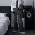 IEFB Simple Men's Sets Loose Lapel Bazers Casual Straight Wide Leg Suit Pants New Summer Koean Style Two-piece Set 9C6339