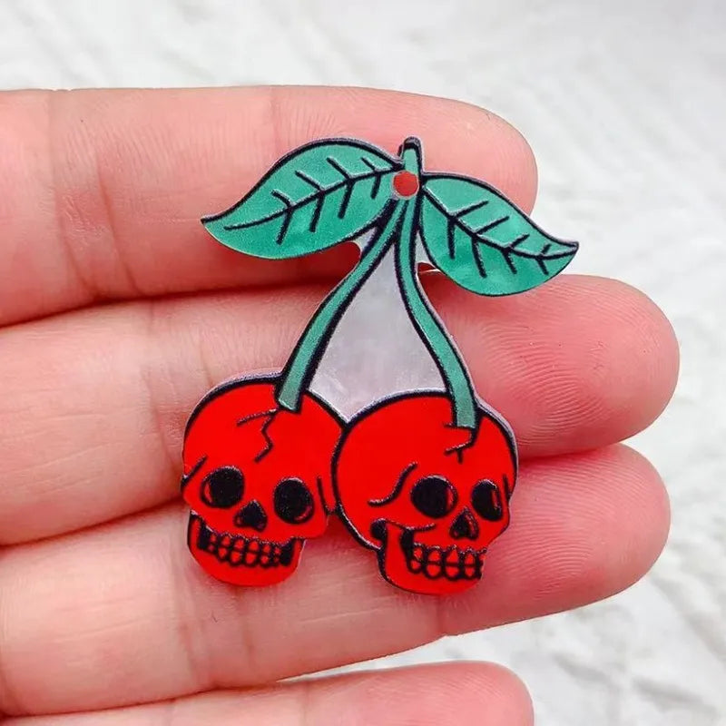 10pcs Acrylic Halloween Skull Charm Jewelry Accessories Necklace Bracelet Earring Pendant Diy Craft Supplies