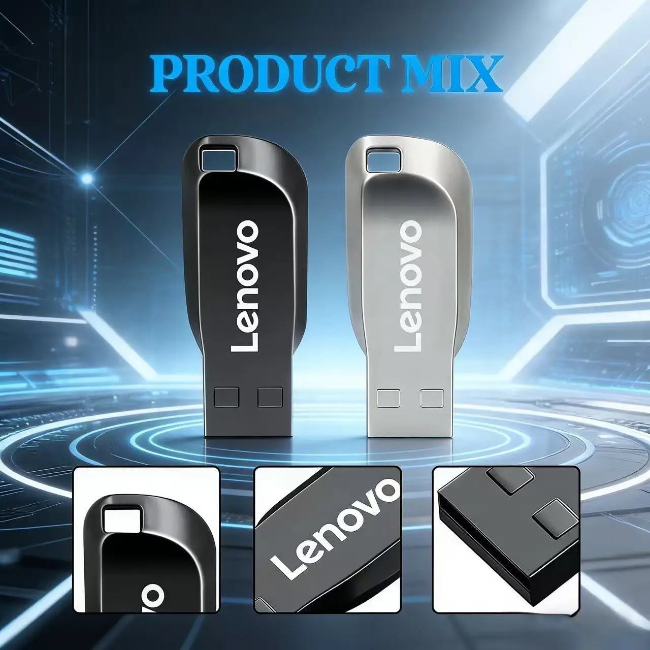 Lenovo 2TB USB Portable 3.0 USB Drive Waterproof Memory 1TB  Flash Drive 512GB USB Flash Drive High Speed Metal Pen Drive