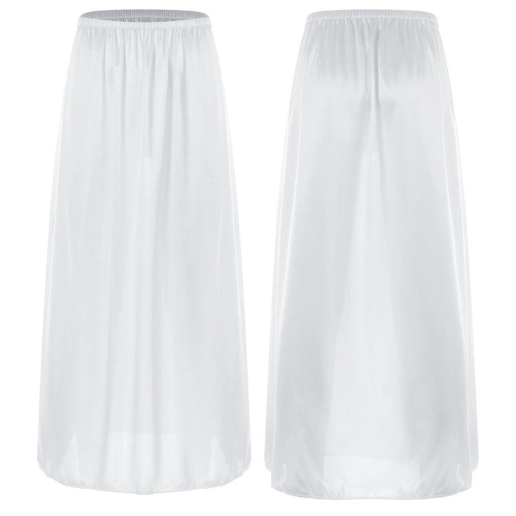 Women Girl Summer Underwear Accessories Long Lining Skirt Half Length Slips Underskirt Bottoms Petticoat Under Dress