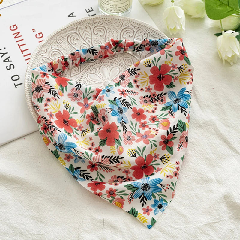 Floral Turban Triangle Hair Scarf Headband