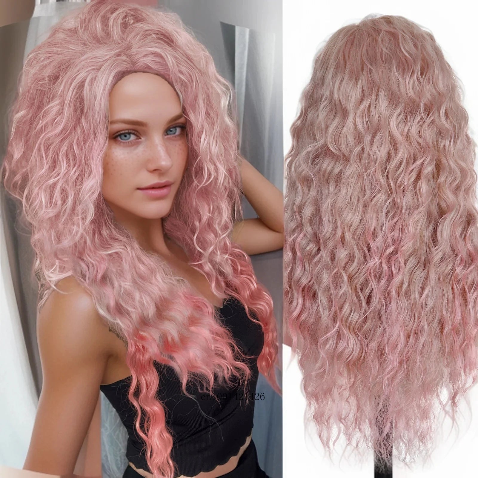 Ash Blonde Curly Wig 26" - Synthetic