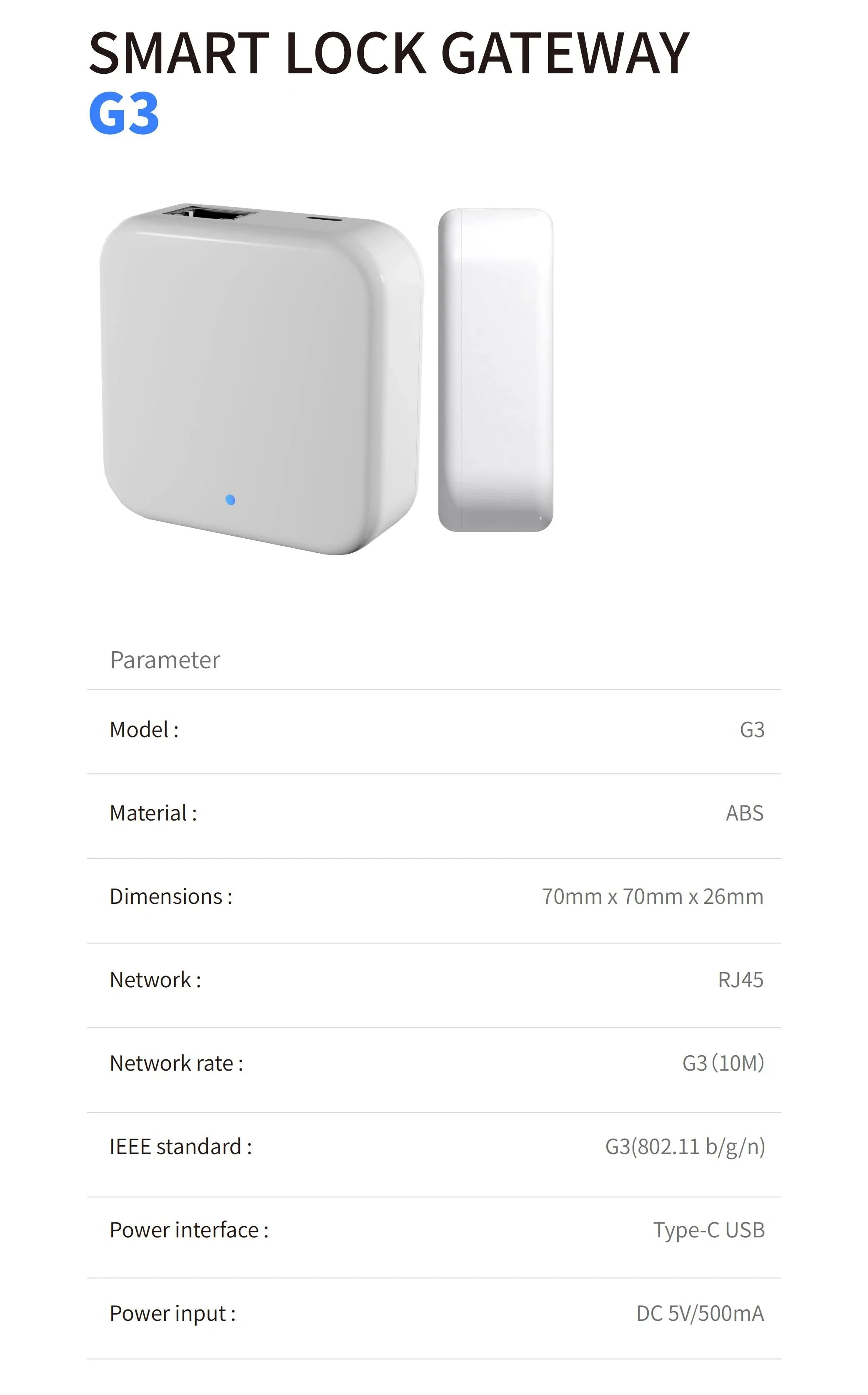 TTlock Gateways G2 G3 G3P G4  Bluetooth to 4G / GJ45/ WiFi Hub Smart Home Device TThotel TT Lock App Phone Remote Control Unlock