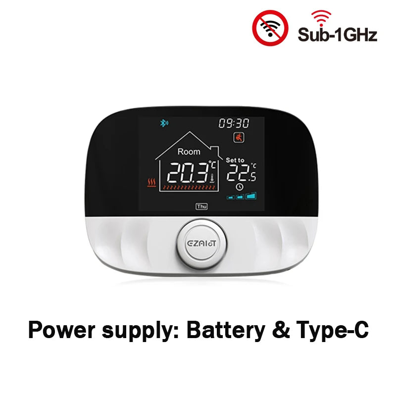 Gas Boiler Wireless Thermostat RF433 Room Temperature Controller Programmable Floor Heating Thermoregulator Battery USB Powered