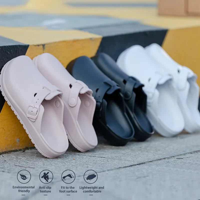 Pallene Women Men Working Slippers Shoes Nurses Soft Eva Clogs Slides Anti-Slip Operating Room Lab Waterproof Medical Slippers