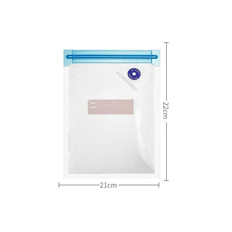 Vacuum Food Storage Zipper Bags Reusable BPA-Free Sous Vide Bags with Vacuum Hand Pump Fruit Meat Nut Vacuum Sealer Saver Bag