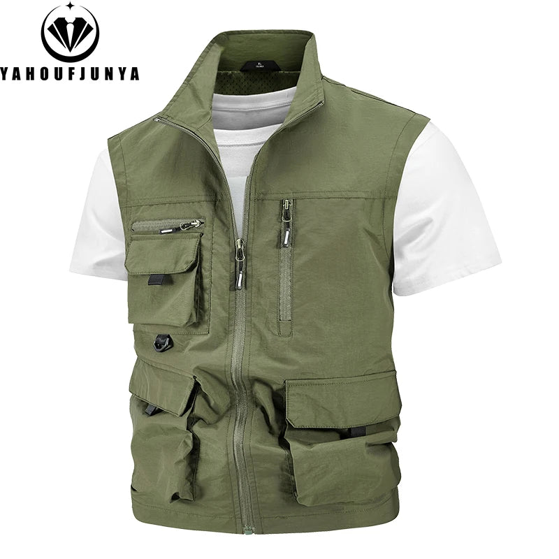 Men Sleeveless Fishing Vest Multi Pocket 2024