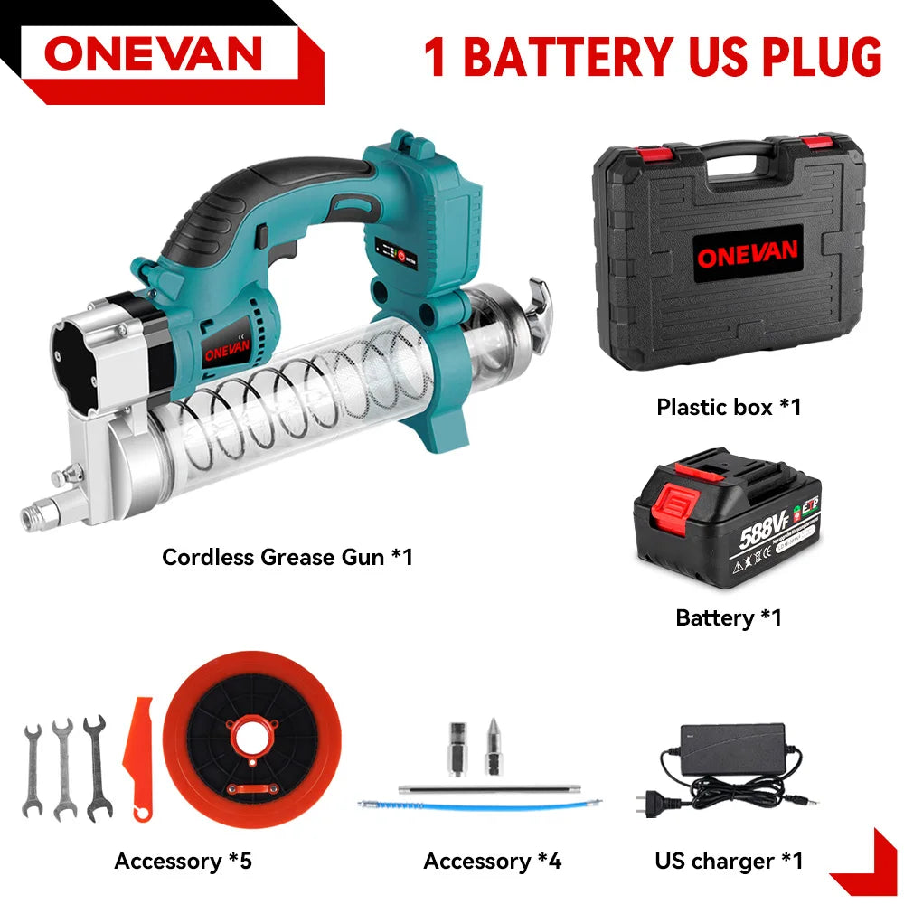 10000PSL 689Bar Cordless Electric Grease Gun High Pressure Car Lubricating Oil Car Maintenance Tool For Makita 18v Battery Pin