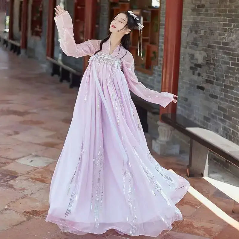 Summer Chinese Hanfu Princess Dress Women Fairy Folk with Kimono Female Dance Oriental Costume Chinese Clothes
