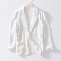 Linen Cotton Men's Blazer Suit Jacket Black