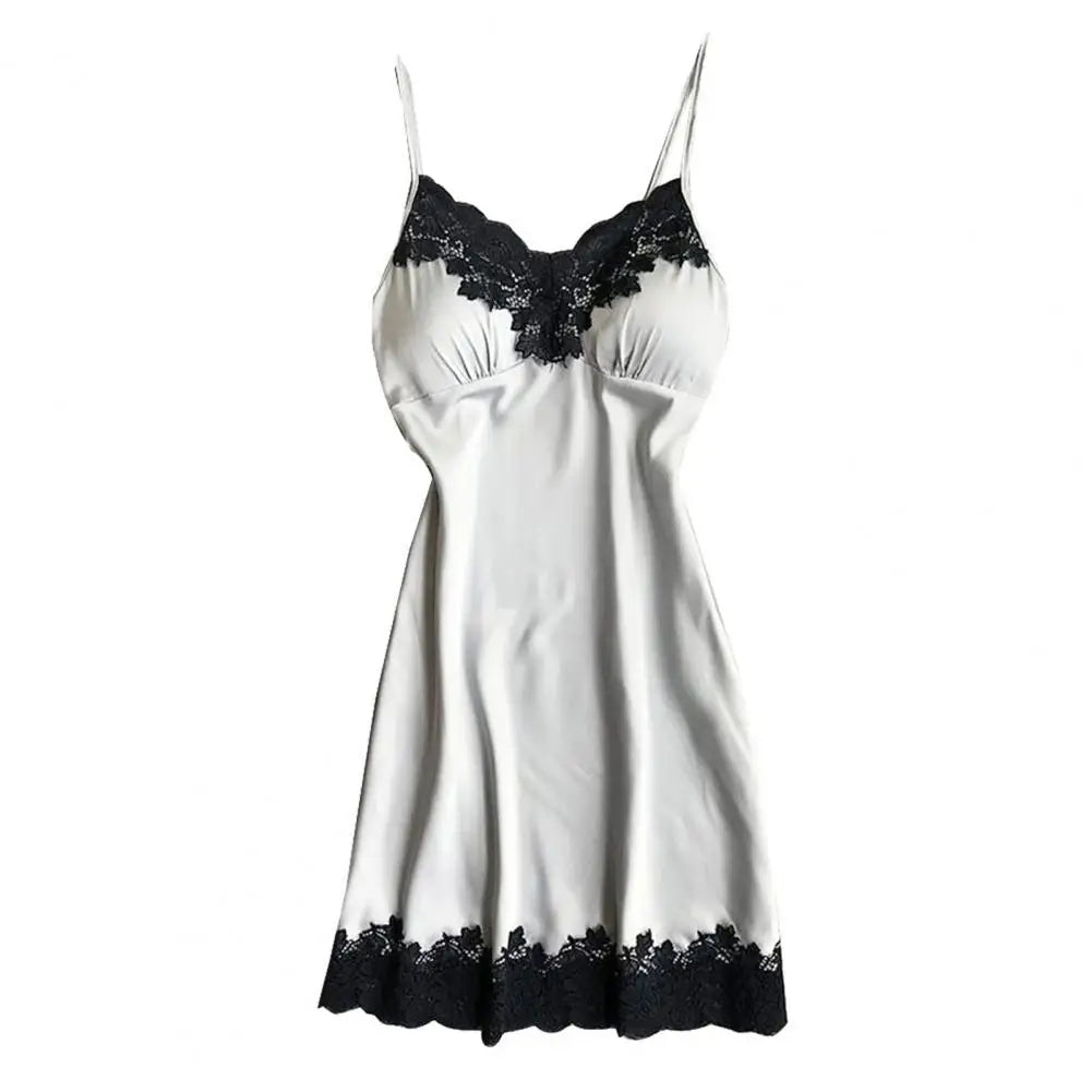 Summer Night Dress Women Sleepwear Nightwear Pure Color Lace Nightdress for Women Sleeping Nightgown Pajamas пижама женская